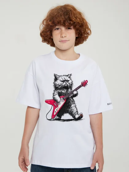 Футболка Кот гитарист