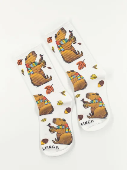 Носки "Капибара со стаканчиком"