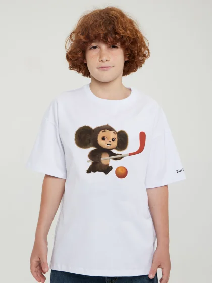 Футболка Хоккей с апельсином. Чебурашка