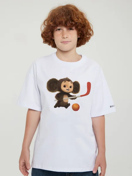 Футболка Хоккей с апельсином. Чебурашка