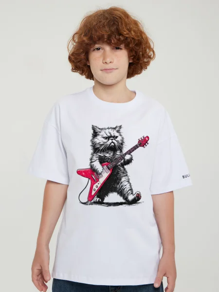 Футболка Кот гитарист