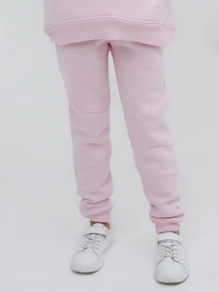 Джоггеры с начесом светло-розовые