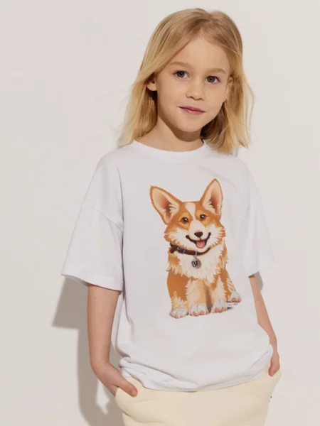 Детская футболка с принтом Корги (детская) 