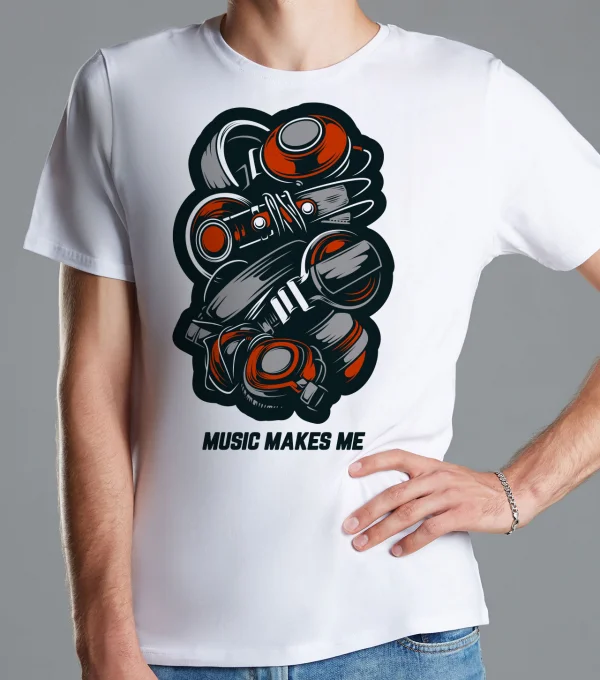 Футболка MUSIC MAKES ME.черный