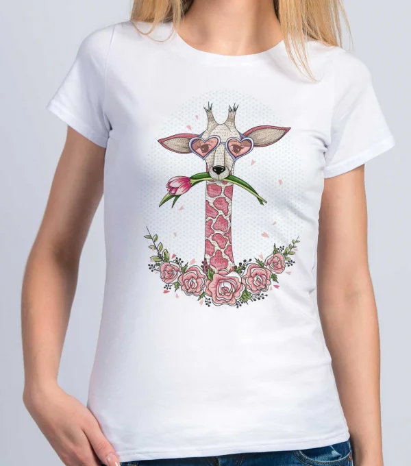 Футболка Розовый жираф