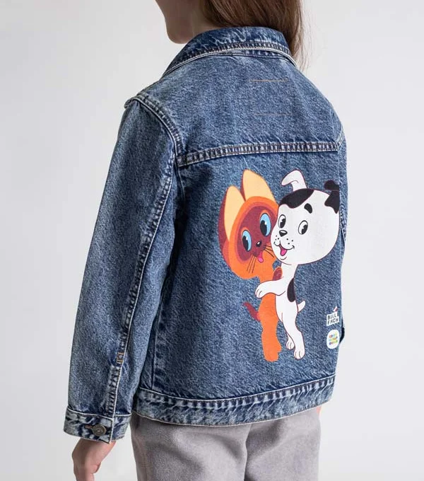 Джинсовая куртка Котенок Гав и Шарик SMF