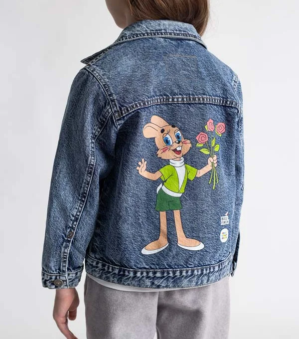 Джинсовая куртка Заяц с цветами SMF