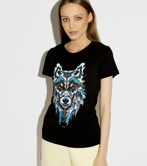 Футболка с принтом Волка (графика)  