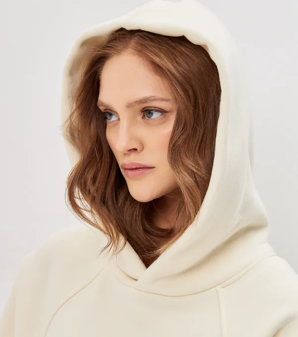 Худи с начесом молочный