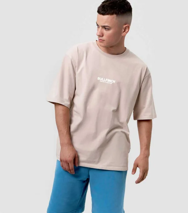 Футболка оверсайз Bullfinch бежевая