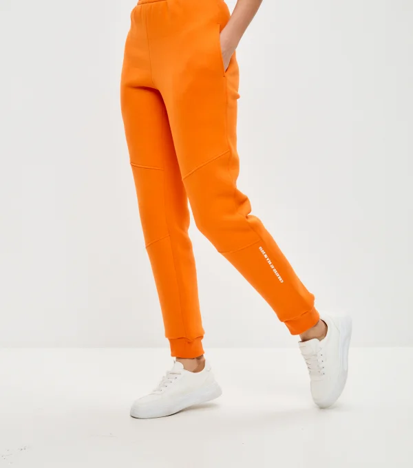 Джоггеры с начесом оранжевые