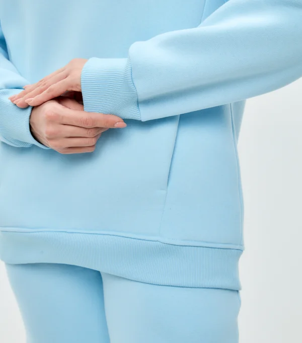 Худи с начесом голубой