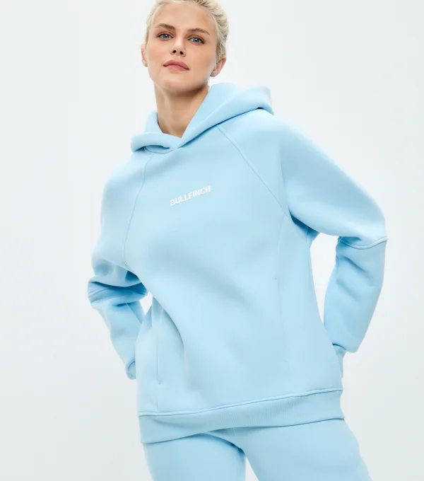 Худи с начесом голубой