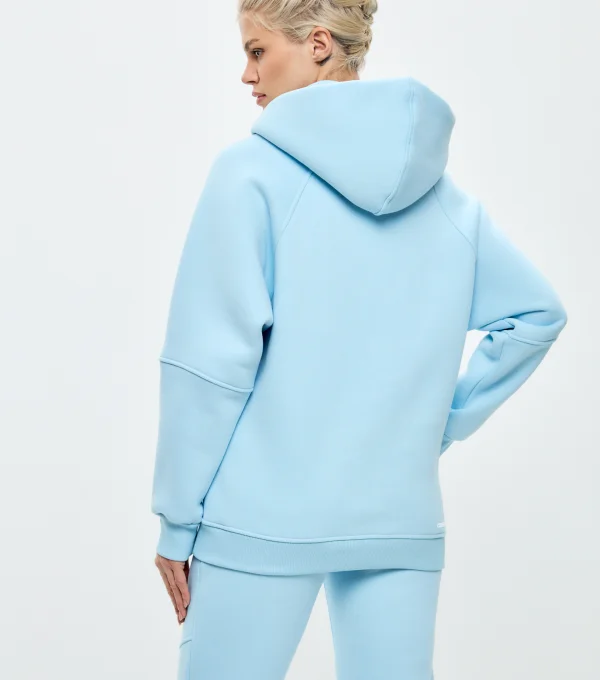 Худи с начесом голубой