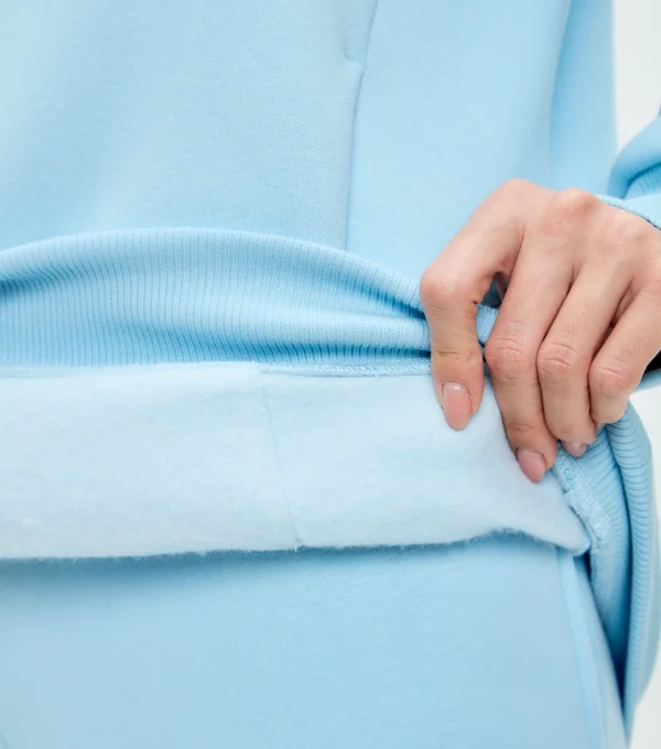 Худи с начесом голубой