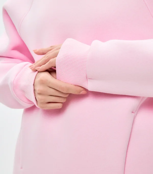 Худи с начесом светло-розовый