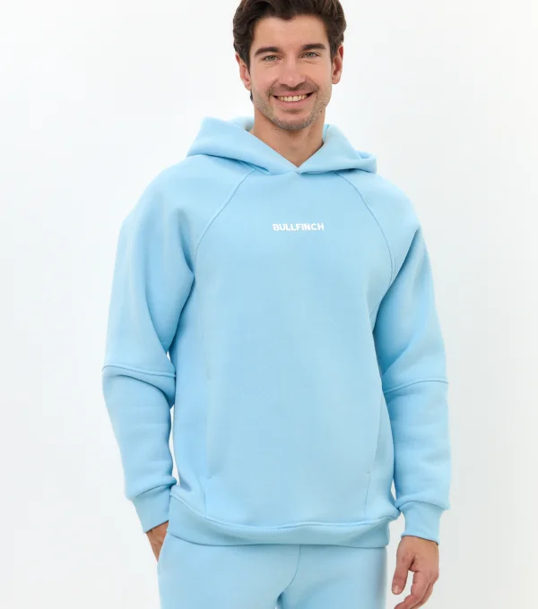 Худи с начесом голубой