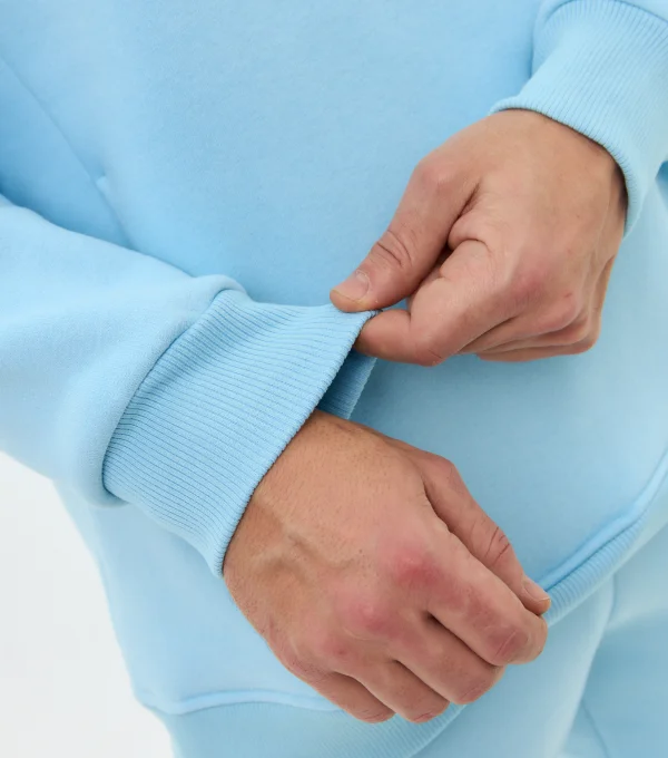 Худи с начесом голубой