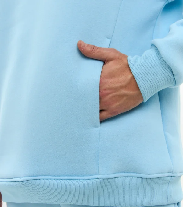 Худи с начесом голубой