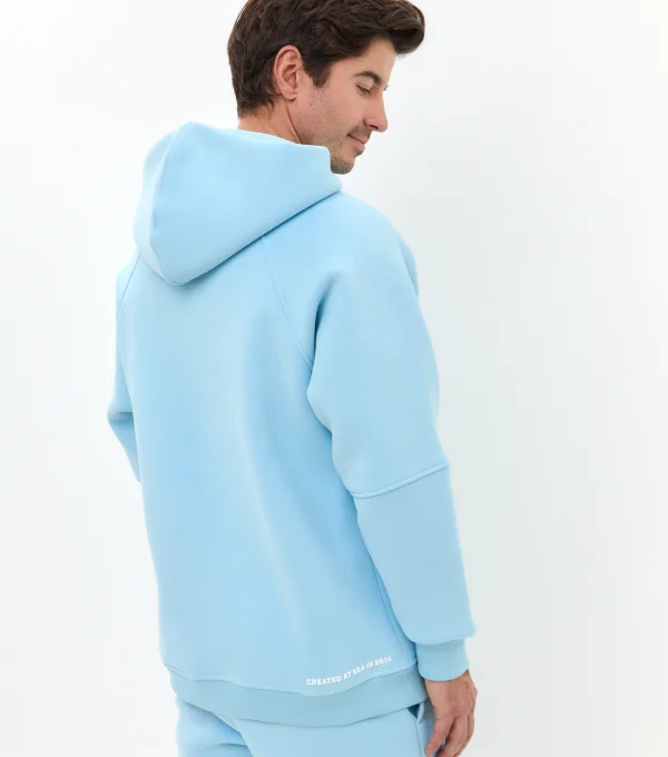 Худи с начесом голубой