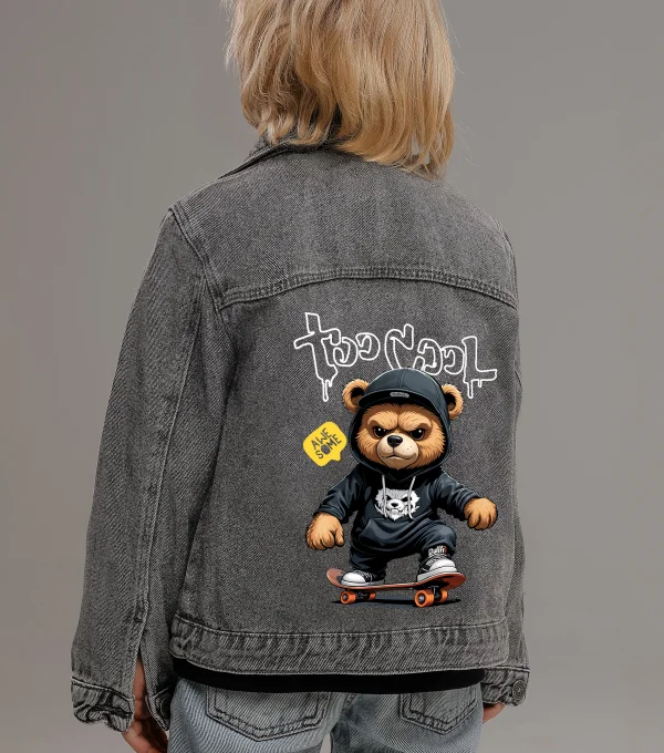 Джинсовый жакет Teddy на скейте