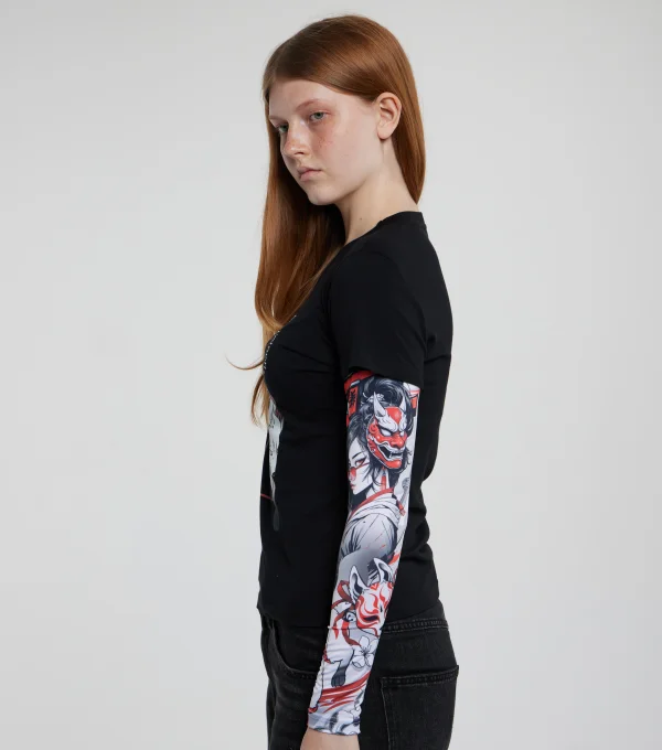 Лонгслив "Лиса" рукав девушка самурай