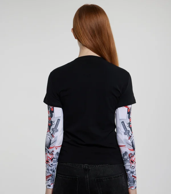 Лонгслив "Лиса" рукав девушка самурай