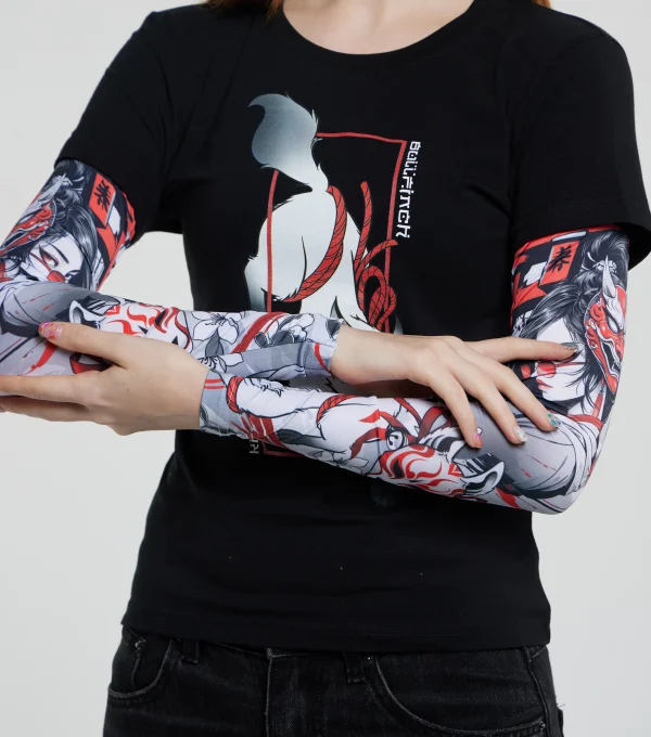 Лонгслив "Лиса" рукав девушка самурай