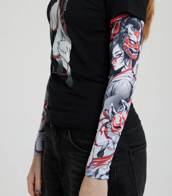 Лонгслив "Лиса" рукав девушка самурай