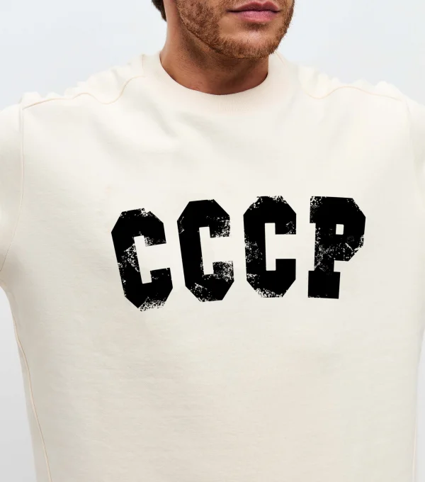 Свитшот с начесом молочный "СССР"