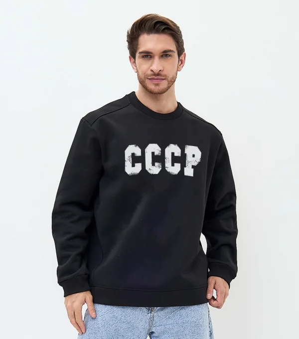 Свитшот с начесом черный "СССР"